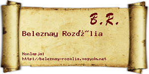 Beleznay Rozália névjegykártya